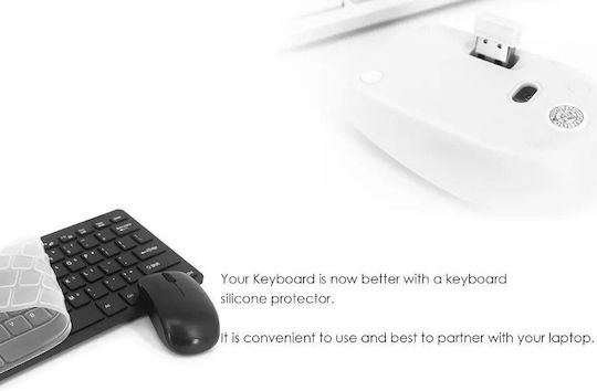 BS-00468 Kabellos Tastatur & Maus Set Englisch US Weiß