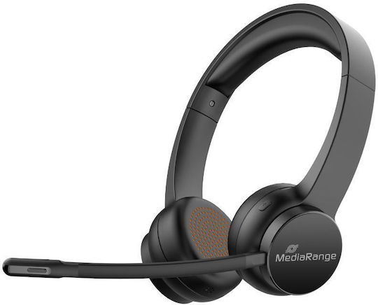 MediaRange Drahtlos Auf dem Ohr Multimedia-Headsets mit Mikrofon und Verbindung Bluetooth in Schwarz Farbe MROS307