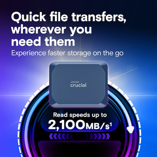 Crucial X10 USB 3.2 Εξωτερικός SSD 4TB 2.5" Μπλε