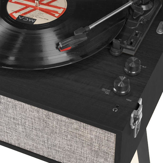 Audizio Fremont 102.198 Koffer Plattenspieler mit Vorverstärker und Eingebaute Lautsprecher Schwarz