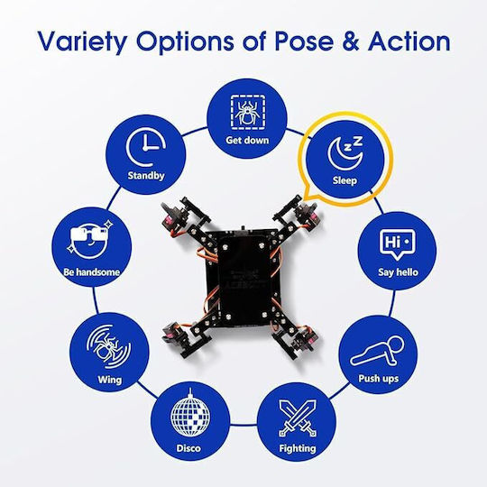 Bionic Spider Educational Kit Acebott Qd020 Project Arduino Esp32 Acebott Esp8266 Wifi Connection 8 Years +