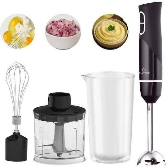 Elekom Blender De Mână Cu Tijă Din Inox 600W Negru