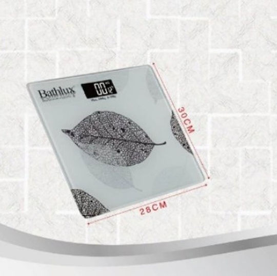 Bathlux Digitale Badezimmerwaage 180kg Weiße Leaves 90307