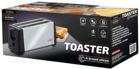 Elekom Toaster 4 Schlitze 1300W Braun