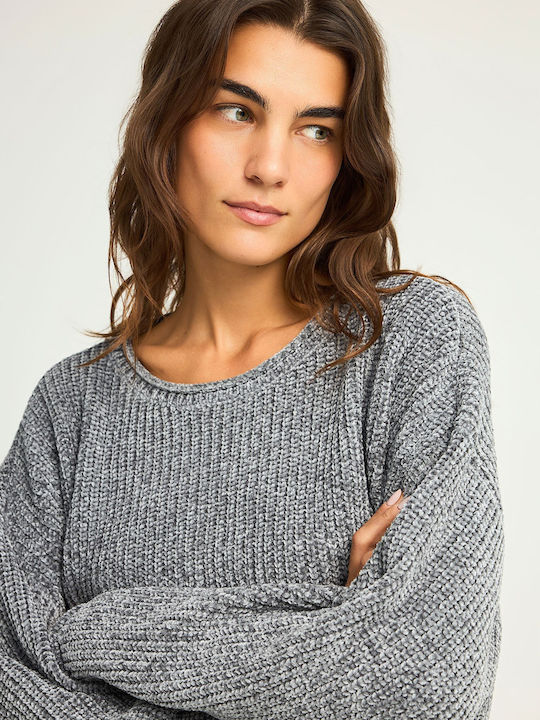 Damen Langarm Pullover Gray