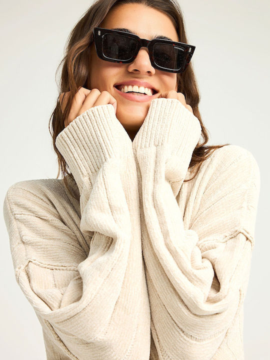 Damen Pullover Gestreift Cloud Cream