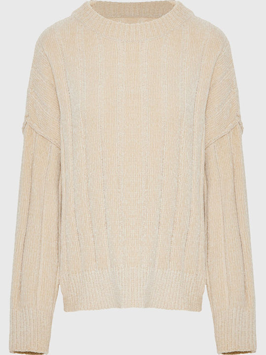 Damen Pullover Gestreift Cloud Cream