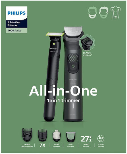 Philips Σετ Επαναφορτιζόμενης Κουρευτικής Μηχανής Γκρι MG9531/15