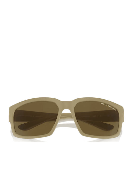 Armani Exchange Unisex Γυαλιά Ηλίου με Μπεζ Κοκκάλινο Σκελετό και Γκρι Φακό AX4142SU 834873