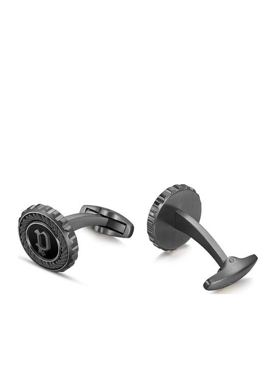 Police Onyx Butoni din Otel de culoare Negru