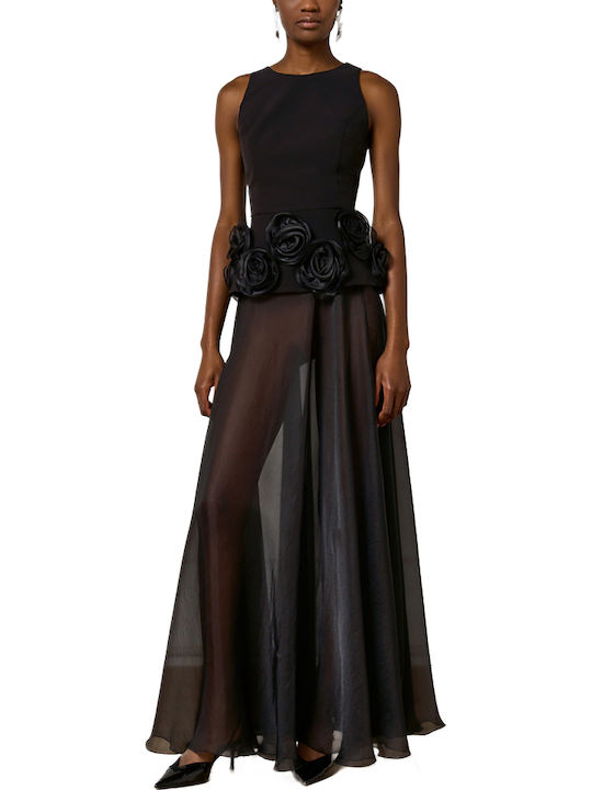Women's Blouse Sleeveless with Zipper Floral Black