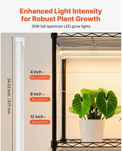 Vevor Επιτραπέζιο Grow Light 3000K με LED και Ισχύ 180W Μ90xΒ35εκ.
