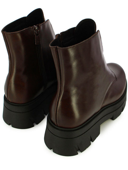Leder Stiefeletten Damen Braun