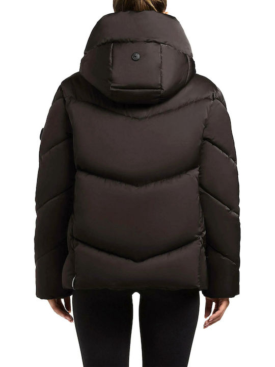 Γυναικείο Μπουφάν για Χειμώνα Black/brown