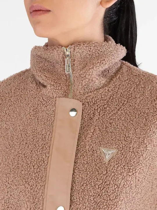 Women's Long Parka Jacket for Winter Brown