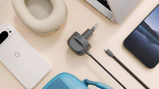 Twelve South Φορτιστής με Ενσωματωμένο Καλώδιο USB-C 30W Power Delivery Slate (PowerCord 1.2m)