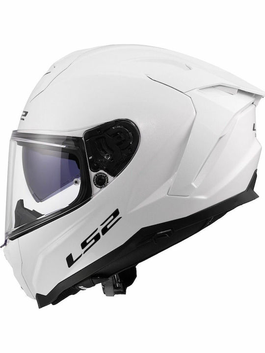 LS2 Challenger II FF817 Solid White Cască Moto Față întreagă ECE 22.06 cu Sunvisor