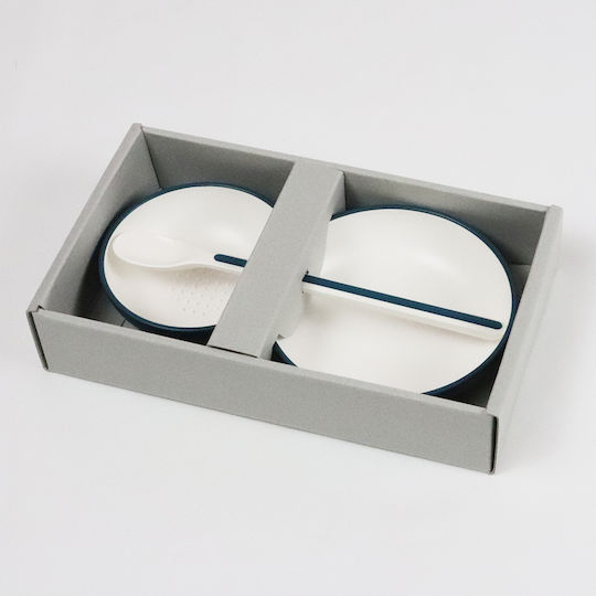 Bento Βox Feeding Set made of Plastic Blue 2pcs