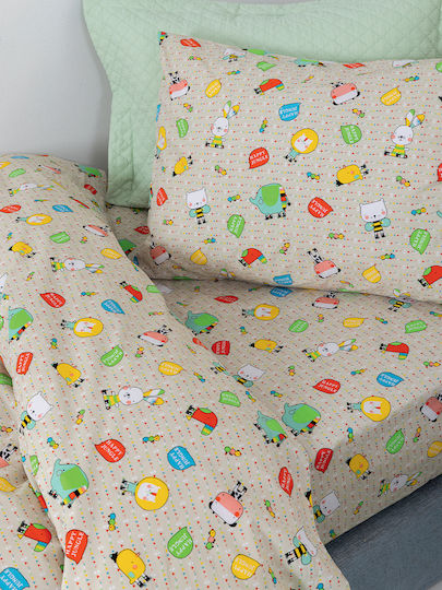 Palamaiki Bettwäsche-Set Einzel Mit Gummizug Baumwolle My Kingdom 170x260cm 3Stück
