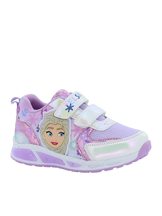 Παιδικά Sneakers με Σκρατς & Φωτάκια Λιλά