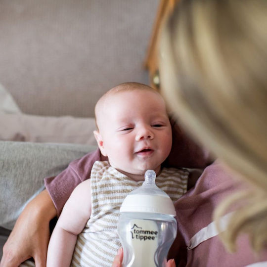 Tommee Tippee Plastic Baby Bottle CTN with Silicone Teat for 0+ Months Transparent 260ml 2pcs