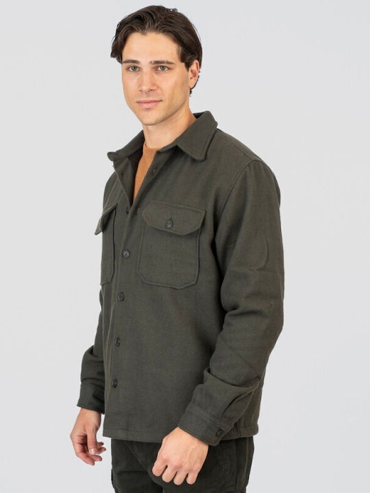Μακρυμάνικo Overshirt Dk Khaki