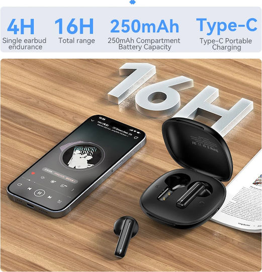 Yesido TWS25 In-ear Bluetooth Handsfree Ακουστικά με Θήκη Φόρτισης Μαύρα