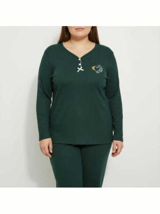 Asel Winter Women's Pyjama Set Cypress Green