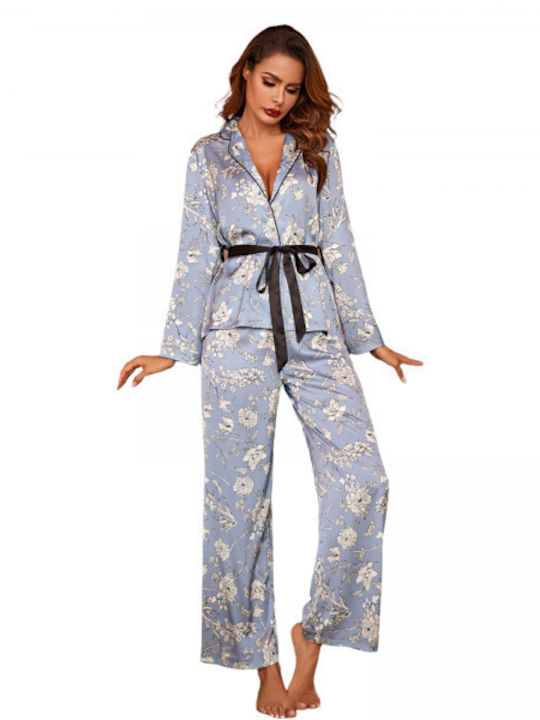 Intimonna Winter Damen Pyjama-Set Sky Blue