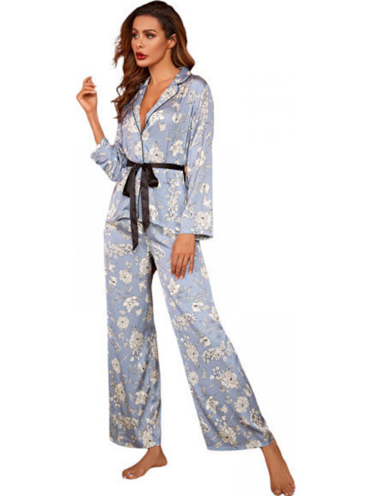 Intimonna Winter Damen Pyjama-Set Sky Blue