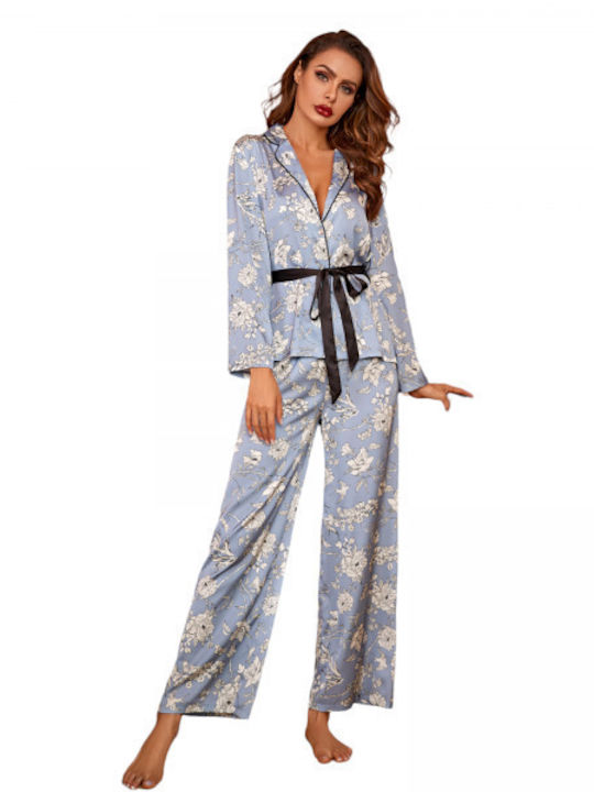 Intimonna Winter Damen Pyjama-Set Sky Blue
