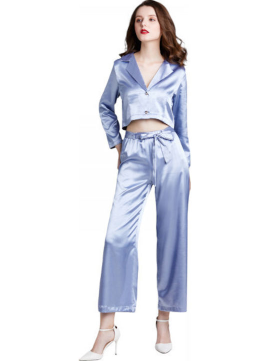 Intimonna Winter Damen Pyjama-Set Sky Blue
