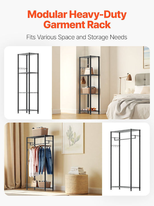Vevor Floor Garment Rack made of Metal Black