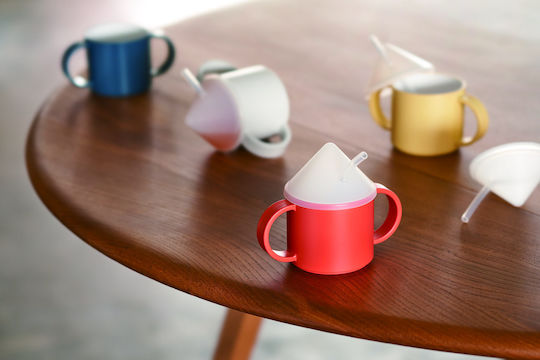 Bento Βox Baby Cup with Handles and Straw Takenaka made of Plastic Blue for 24m+m+