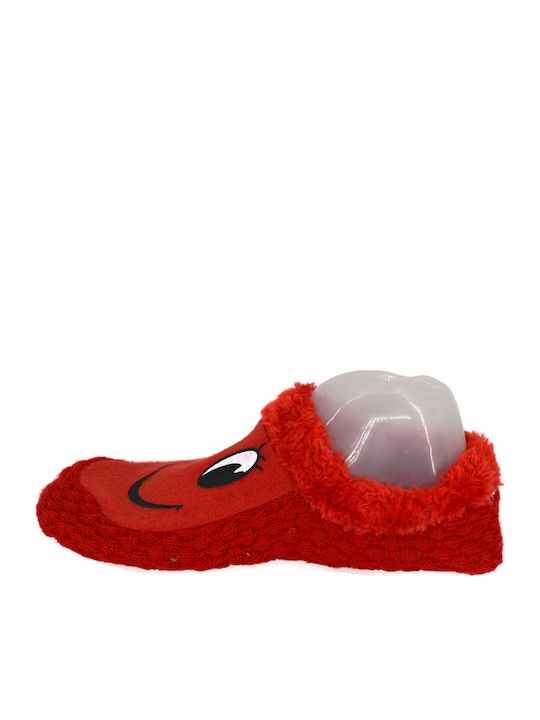 Woolen Winter Women's Slippers Red