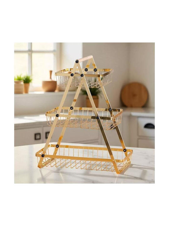 Obstschale Metallisch Gold 40x20x49cm