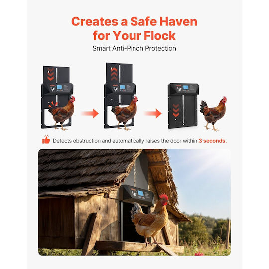 Vevor Automatic Chicken Coop Door 33x40.5cm