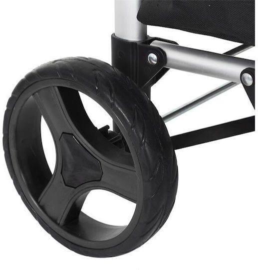 Stoff Einkaufswagen Klappbar Schwarz 92x34.5x28cm