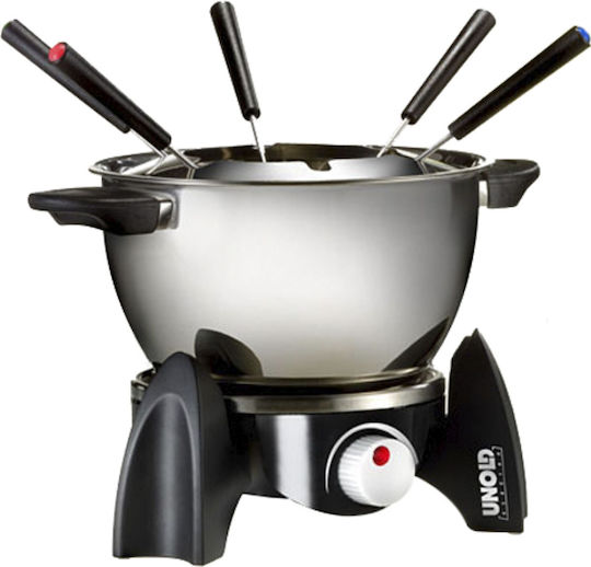 Unold Electric Metallic Fondue Pot for 6 Persons Silver 11.5x11.5x16.5cm