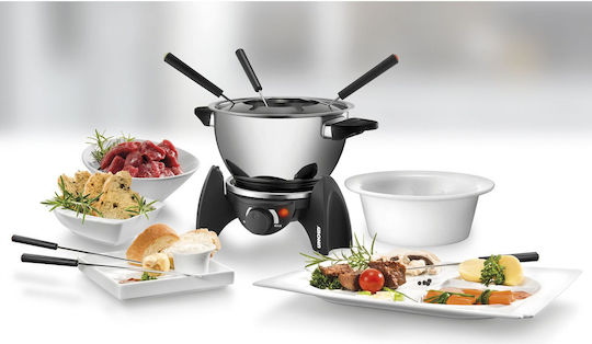 Unold Electric Metallic Fondue Pot for 6 Persons Silver 11.5x11.5x16.5cm