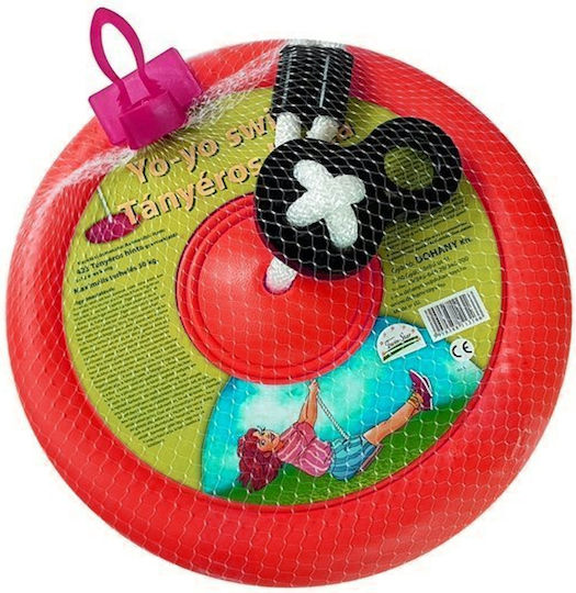 Lean Toys Κούνια Δίσκος Κρεμαστή Πλαστική 59x28x28εκ. Κόκκινη