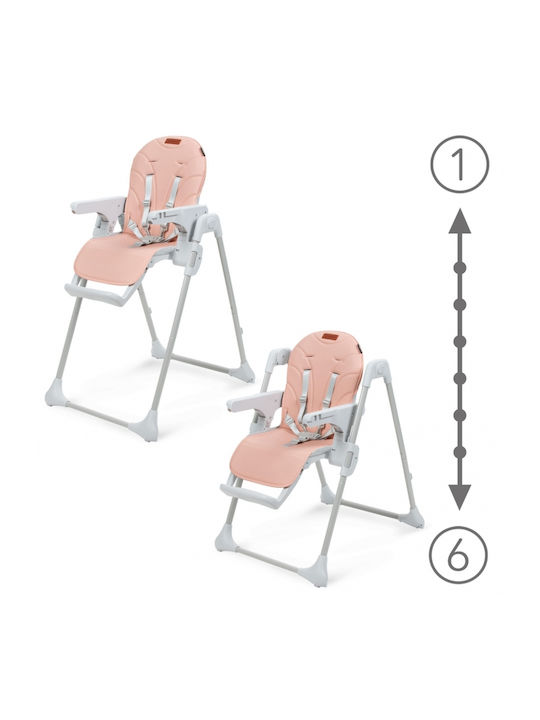 Kidwell Beno Foldable Baby Highchair with Adjustable Height Pink