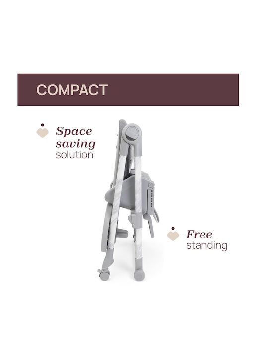 Chicco Polly Armonia Foldable Baby Highchair 3 in 1 with Adjustable Height Carrara