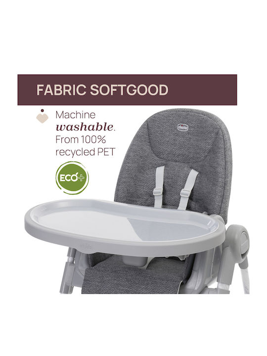 Chicco Polly Armonia Foldable Baby Highchair 3 in 1 with Adjustable Height Carrara