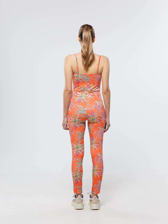 Women's Sleeveless One-piece Suit Coral