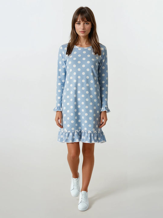 Pink Label Winter Women's Nightdress Light Blue