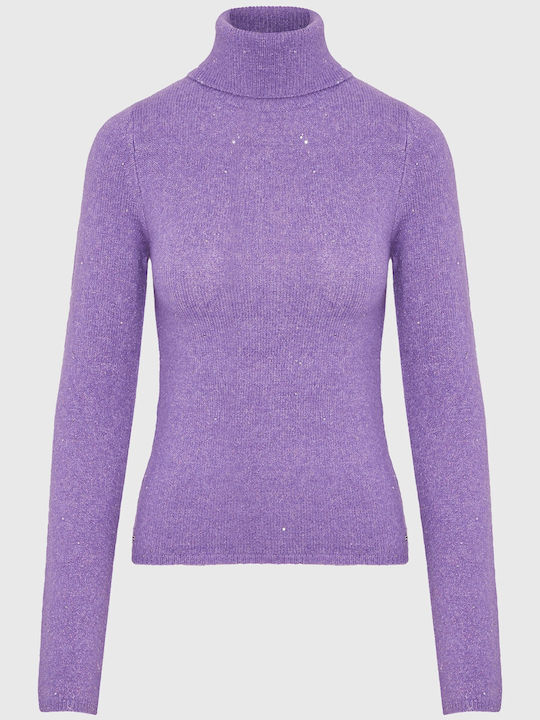 Women's Long Sleeve Sweater Turtleneck Lilacc