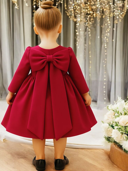 Children's Dress Long Sleeve Bordeaux