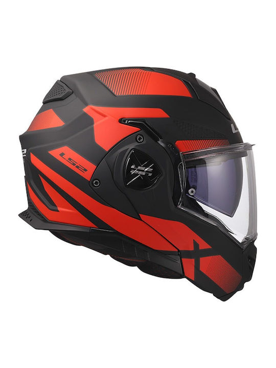 LS2 Advant X FF901 Nova Mat Black/Red Мотоциклетна каска Флип ъп ECE 22.06 1600гр с Sunvisor