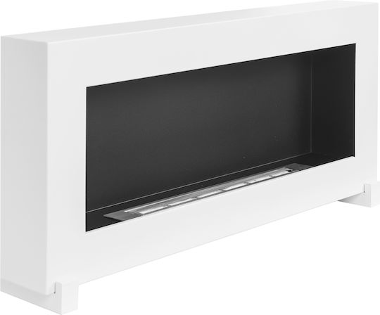 Bioethanol Fireplace Standing 90cm Box White